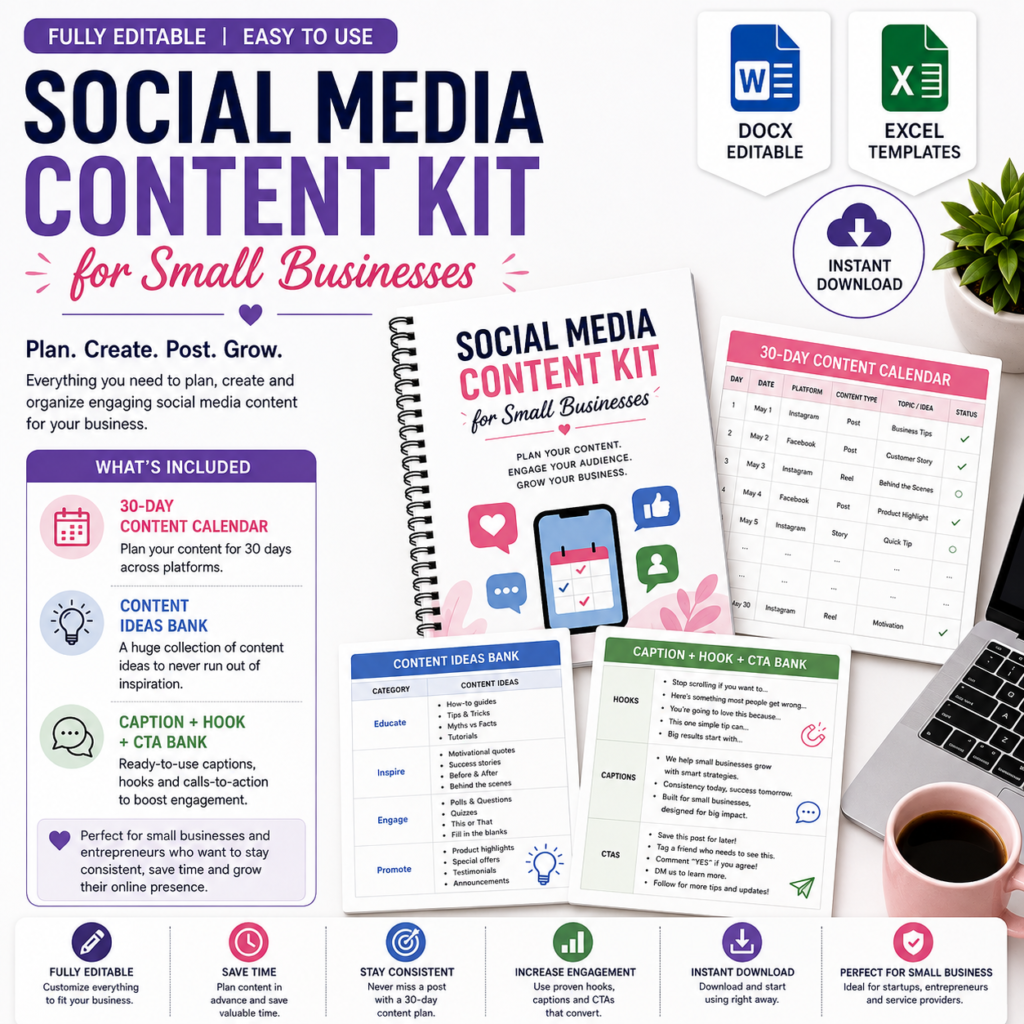 Social Media Content Kit for Small Businesses