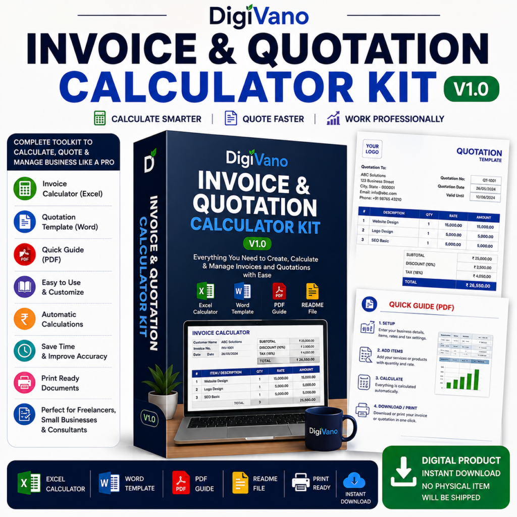 🧮 DigiVano Invoice & Quotation Calculator Kit V1.0