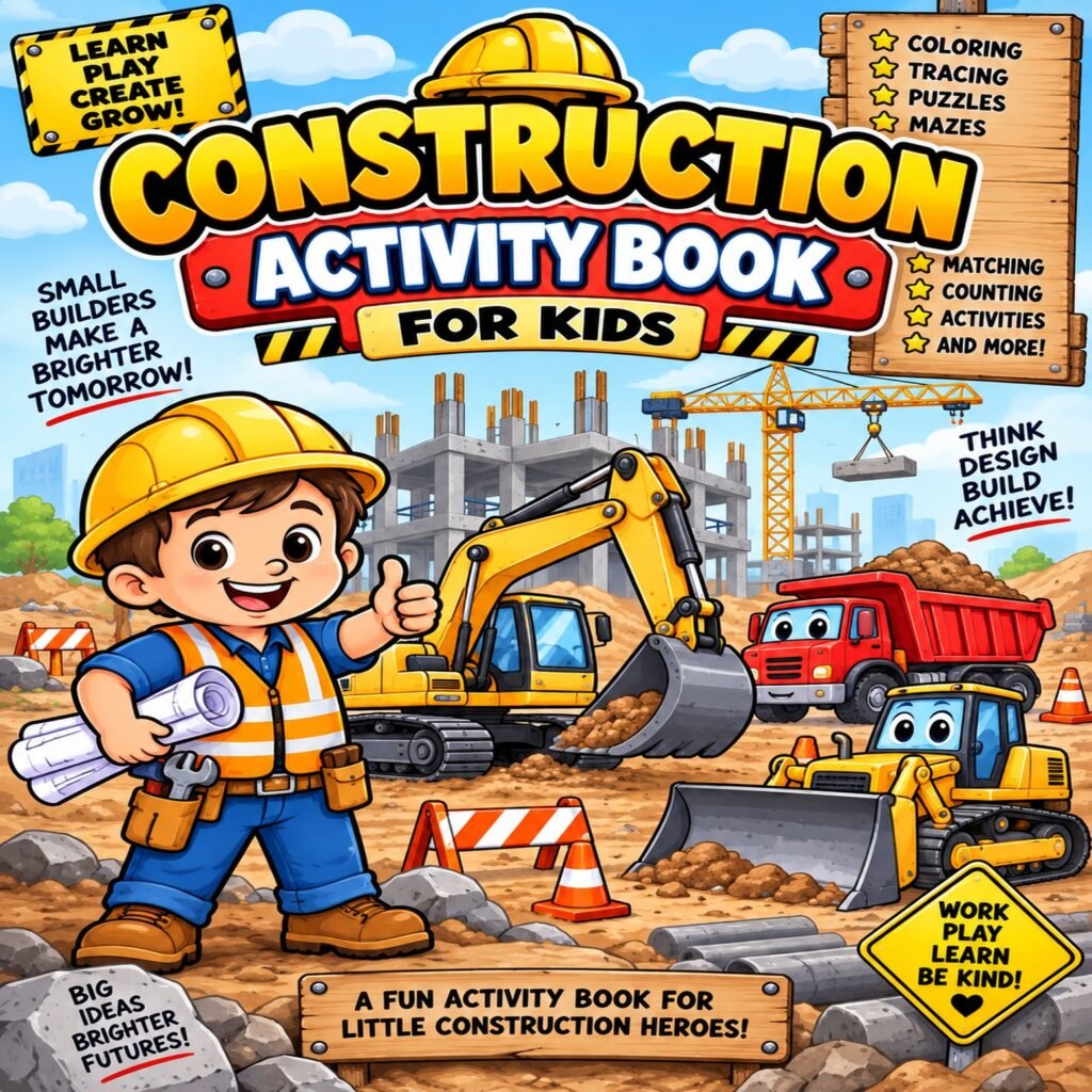 Little Builders – Construction Activity Book for Kids